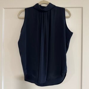 Dina Ariel Navy Sleeveless Blouse
